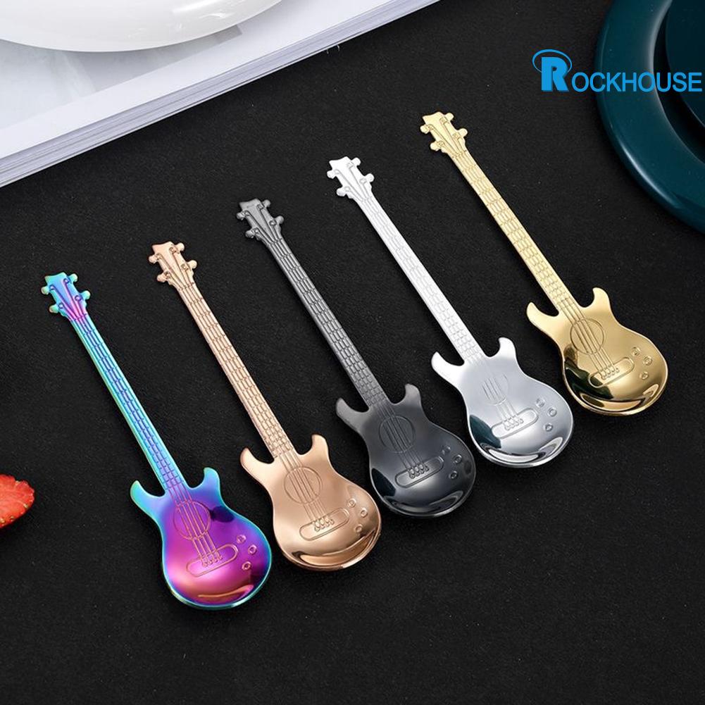 【Rockhouse】 Guitar theo chủ đề muỗng thép không gỉ cách thú vị để thưởng thức cà phê hoặc trà 1PC [Sản phẩm Mới]