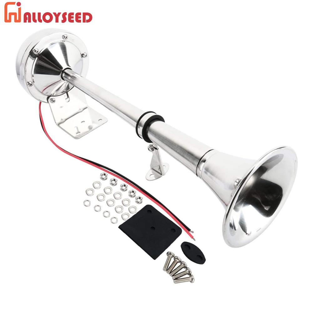 12V kèn đơn sừng bằng thép không gỉ được đánh bóng Marine sừng thấp Loud kèn đơn cho xe tải thuyền Train xe tải phương tiện đi lại