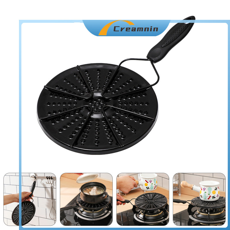 Creamnin 1 PC Đen Làm Nóng Nhanh Tấm Khuếch Tán Nhiệt Tấm Ngọn Lửa Giảm Nhiệt Tamer
