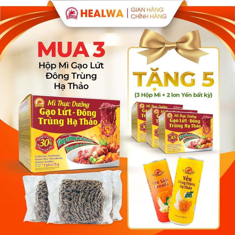 Combo 3 hộp mì TẶNG 3 hộp mì + 2 lon yến