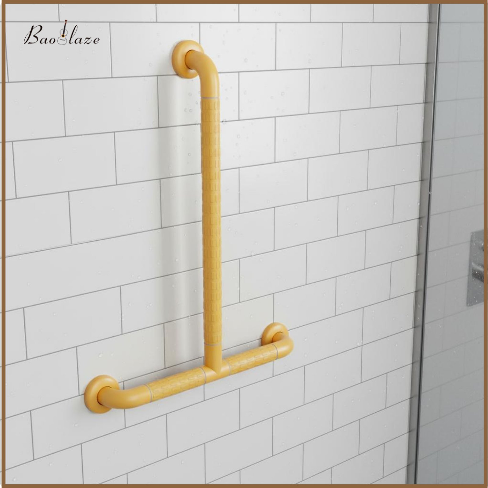 Baoblaze Stainless Steel Construction T-Shaped Bathroom Grab Bar Accessible Anti-Slip Shower Safety Handle Heavy Duty Mobility Aid Easy Installation for Disabled People ราคา 1,321 บาท*ส่งฟรี