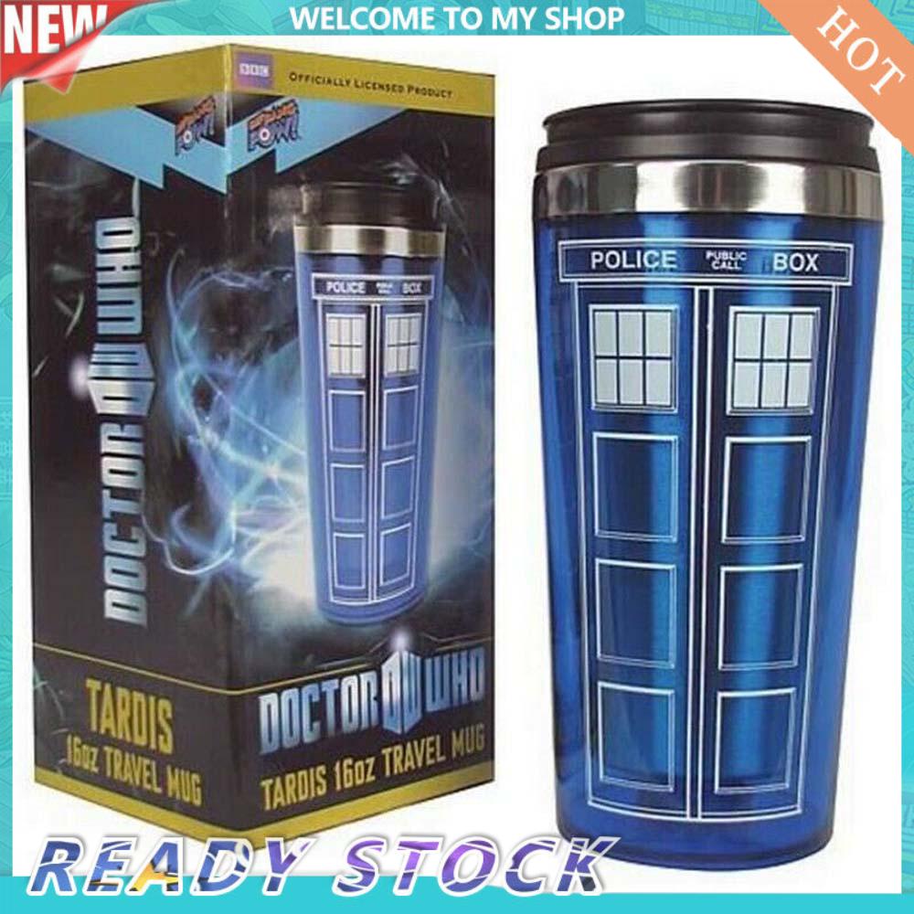 Men's Lady "Doctor Mystery" Travel Coffee Cup TARDIS cách nhiệt chai 16 oz