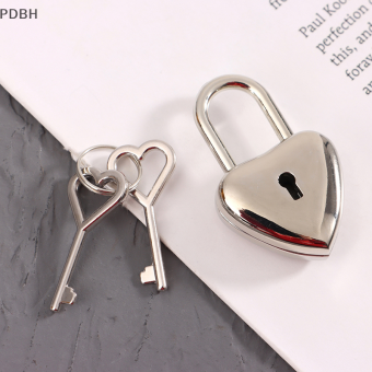 Flash Sale 1 Bộ ổ khóa hình trái tim hành lý mini khóa phần cứng có khóa chìa khóa cho du lịch Hộp đựng trang sức cưới Vali sổ nhật ký