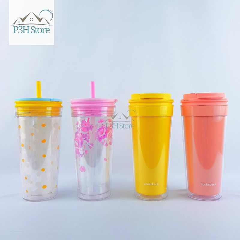 Ly nhựa 2 lớp lock&lock bucket cold cup dung tích 580ml hap519 hap520