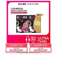 Kotex Luxe Ultrathin Wing Night Heavy Flow Sanitary Pad 32cm 12S - Twin Packs