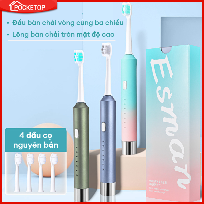 Bàn chải điện đánh răng điện tử có tính năng sạc USB chống nước IPX7,công nghệ tấng suất rung cao