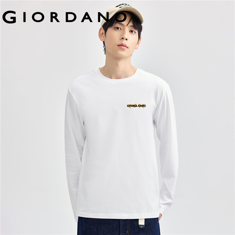 GIORDANO Men Chinese Fashion Series T-Shirts Manga Lion Print Cotton Tee Crewneck Long Sleeve Fashion Casual Tshirts 91094243 ราคา 570 บาท*ส่งฟรี