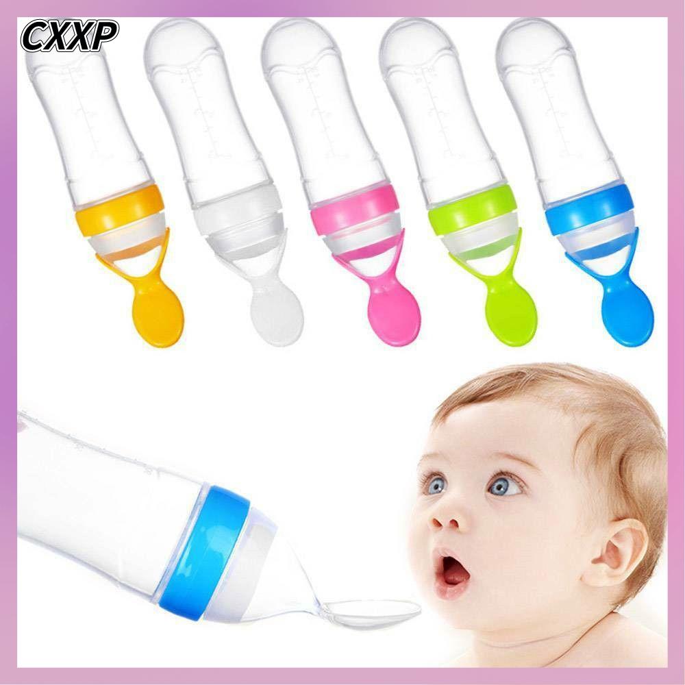 CXXP Baby Kid Silicone Sự an toàn Food Rice Feeder Với Muỗng Bình sữa Bình cho ăn