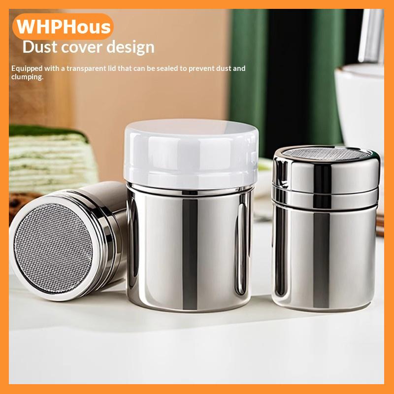 WHPHous Thép không gỉ cà phê Khăn lau bụi 1PC lưới tốt với bụi che bột ca cao Shaker cho nhà bếp nướng cafe sử dụng