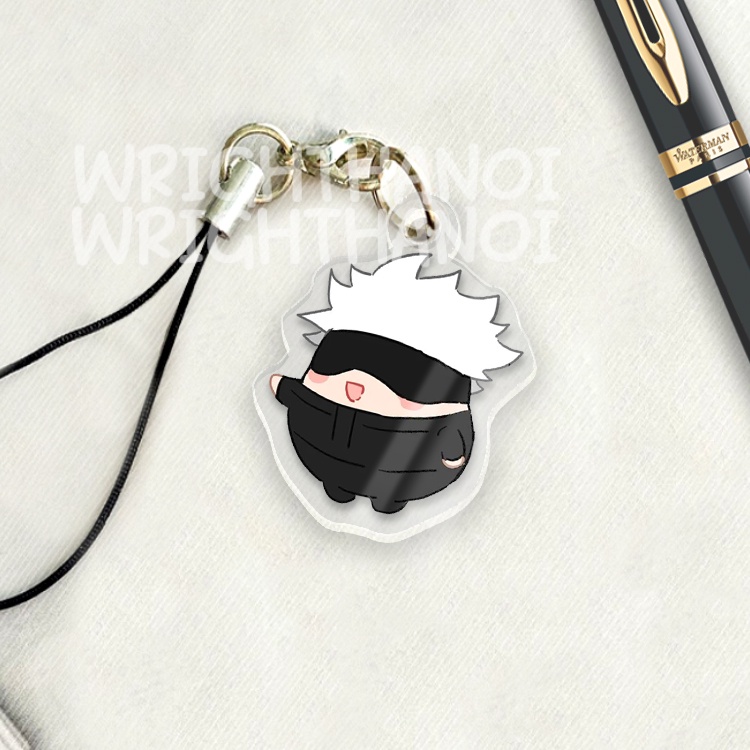 Móc treo điện thoại dây đeo điện thoại móc khóa acrylic Jujutsu Kaisen Gojo Satoru anime chibi cute 