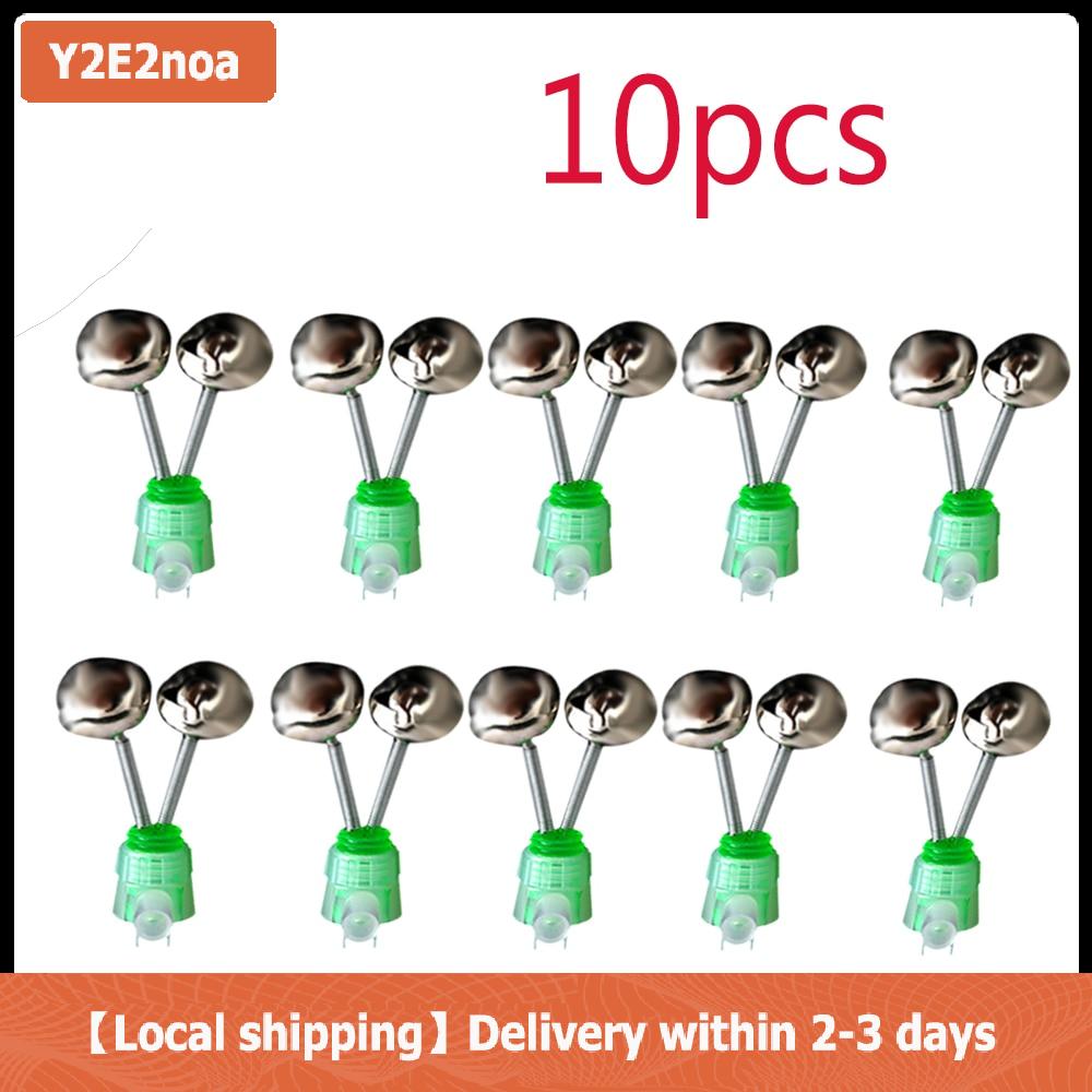 【Local shipping】 10 cái bộ Twin xoắn ốc chuông Câu Cá Cắn báo động ngoài trời đêm cá chép cần câu t