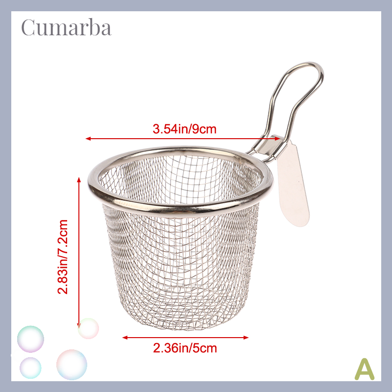 [Cumarba] 1 cái thép không gỉ khoai tây chiên chiên muỗng lọc lẩu rây lọc chao lọc hình bầu dục Skimmer thực phẩm sàng nhà nấu bếp công cụ