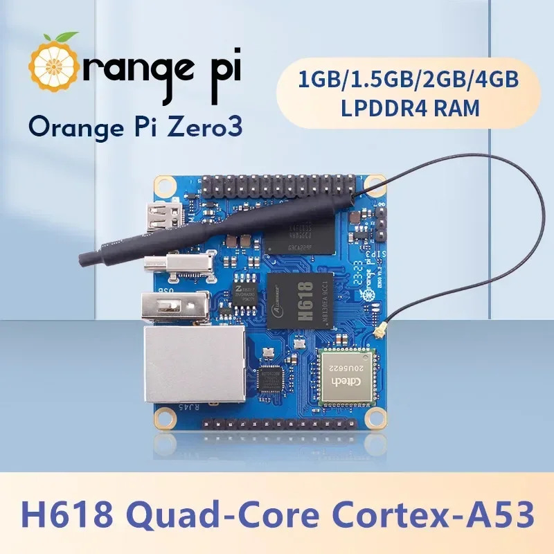 Orange Pi ZERO 3 1GB 2GB 4GB RAM DDR4 Allwinner h618 Wifi Bluetooth  PC zero3 ban phát triển SBC máy tính bảng