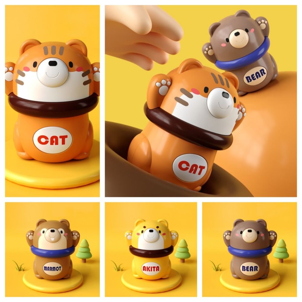 GOLDMA Inertia Press and Go Car Toy Cartoon Cat Animal Toy Car Creative