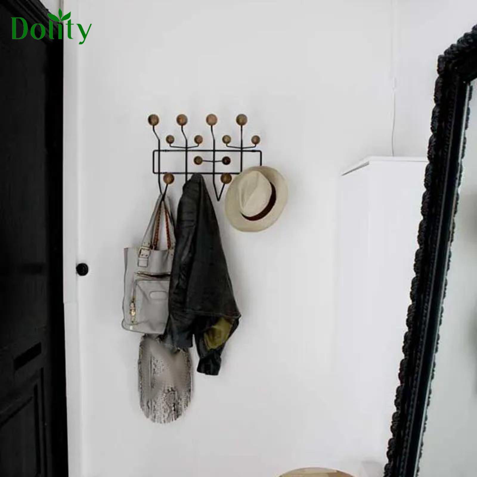 Dolity Wall Mounted Coat Rack Space Saving Organizer for Porch Living Room