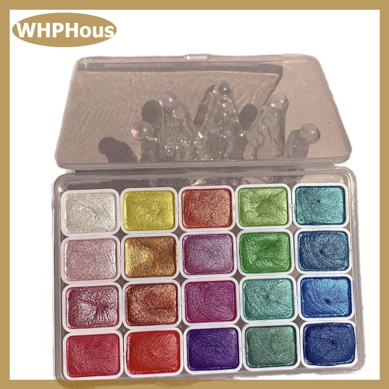 WHPHous 20 màu sắc Pearlescent màu nước thiết lập kim loại màu nước sơn thiết lập lấp lánh Pearlescent màu nước cho các nghệ sĩ sinh viên người có sở thích