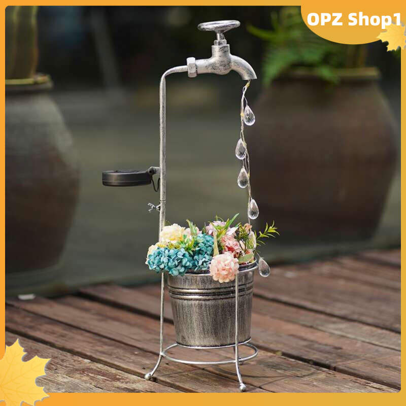 Opz🎉Đèn năng lượng mặt trời trang trí sân vườn ngoài trời đèn LED chống nước Cổ Tích Chuỗi giọt nước Đèn Kim Loại vòi nước Năng Lượng Mặt Trời đèn cảnh quan Cho sân hiên sân vườn Pathway Lối Đi Lawn Vườn