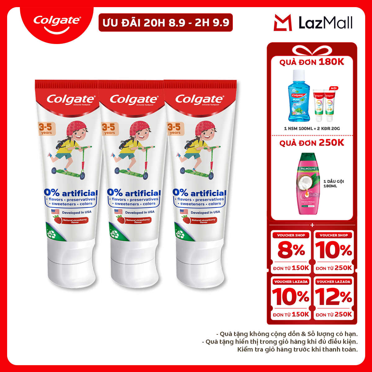 Colgate Kids Natural Strawberry 3–5