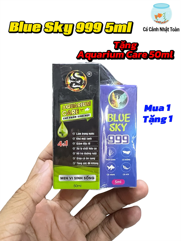 [1 Tặng 1] Blue Sky 999 5ml Tặng Kèm Vi Sinh Aquarium Care 50ml Cho Cá Cảnh