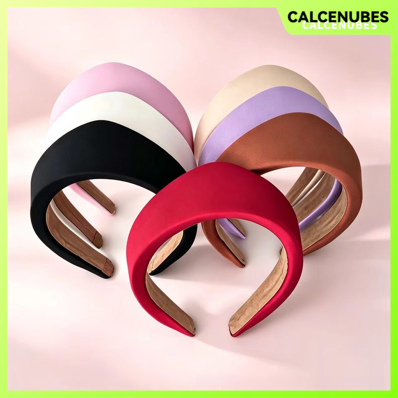 CALCENUBES Luxury Satin Wide Headband with Thick Padding for High Crown, Comfortable and Stylish Women's Hair Accessory ราคา 82 บาท*ส่งฟรี