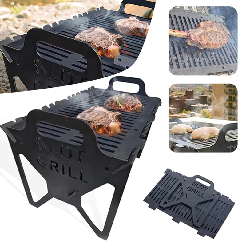 [Waanon]BBQ Grills Outdoor Small Folding Metal Grills Upgraded Thickened for Camping Picsnic