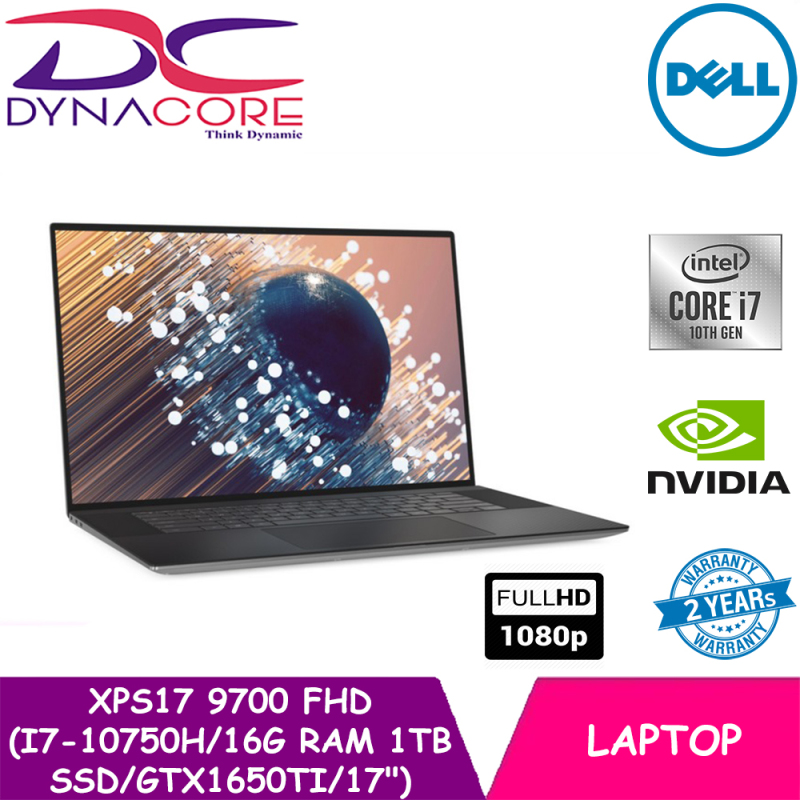 DYNACORE【READY STOCK】 - DELL XPS17 9700 FHD 17 (i7-10750H | 16G 8X2 | 1TB SSD | GTX1650Ti | WIN-10HOME) 2YRS WARRANTY