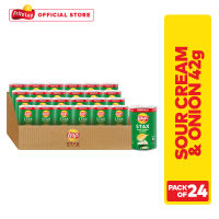 [CASE] Lays Stax Sour Cream & Onion Potato Chips 42g - Pack of 24