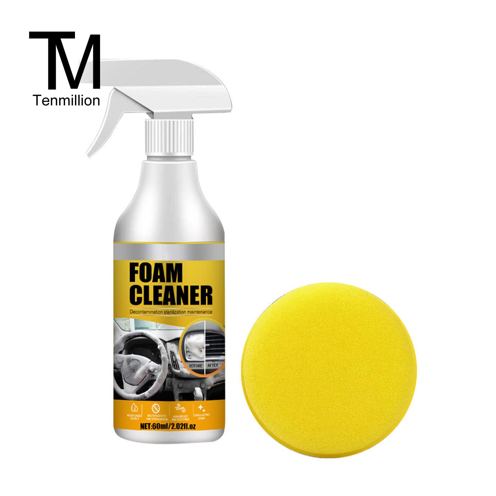 Tenmillion Da Mút vệ sinh nội thất xe hơi Cleaner Mạnh Mẽ 60Ml Mút vệ sinh nội thất xe hơi Thân Thiện Với Môi chất tẩy vết bẩn Cho Bọc Dash Vinyl Da Nhanh Chóng Tác Dụng Đa Chức Năng Dung dịch làm sạch