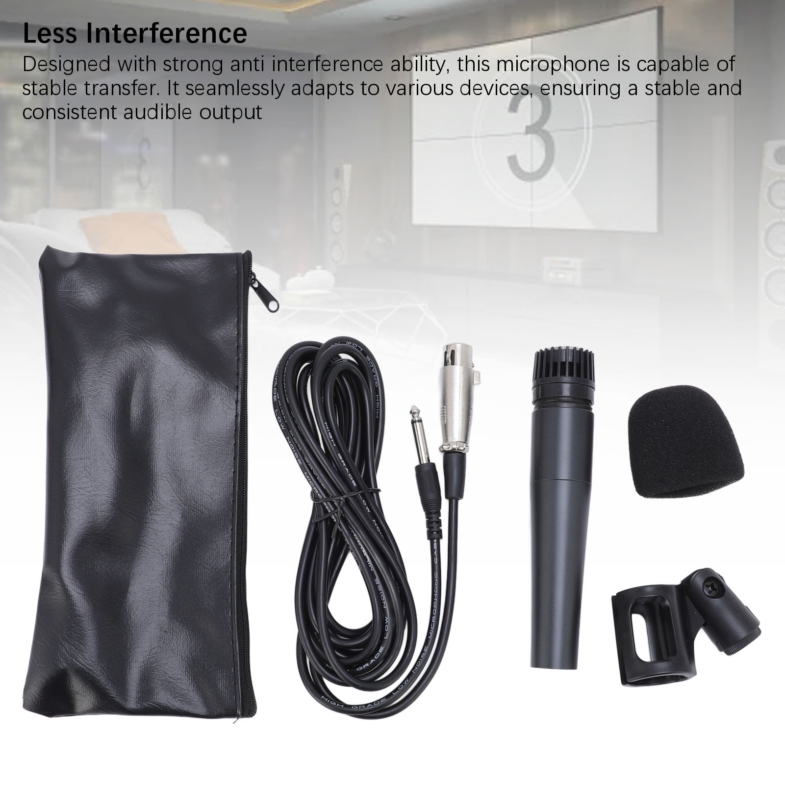 Có dây micro điện động năng động Mic thiết lập không có độ trễ ghi âm cho máy trộn Bộ khuếch đại