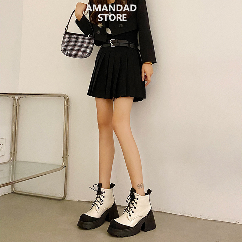 QiaoYiLuo New Fashion Boots Ladies Low Top Fashion Boots Girls Korean Cute