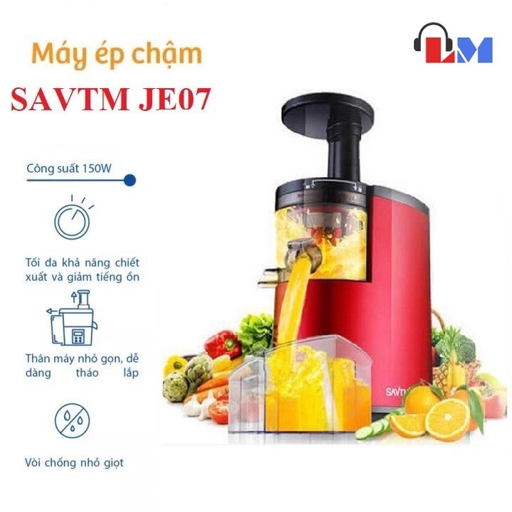 Máy ép trái cây tốc độ chậm SAVTM. Máy Ép Trái CâyHoa Quả Chậm SAVTM JE-07 150W