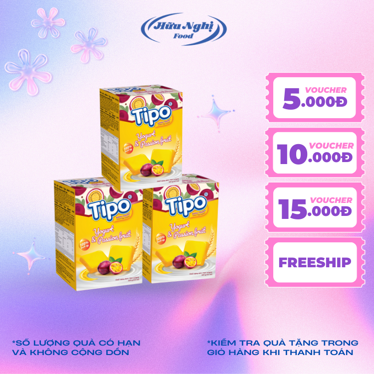 COMBO 3 hộp Bánh Trứng Sữa Chua Chanh Leo Tipo 120g