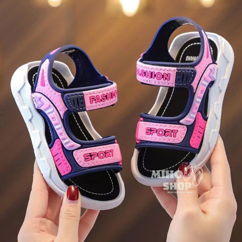 Giày Sandal Sport Quai Dán Mềm Êm Chống Trượt Cho Bé Trai Bé Gái