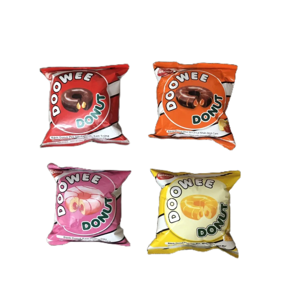 Bánh Donut Doowee vị socola, hỗn hợp 30g bịch 12 bánh Shopbethienkim