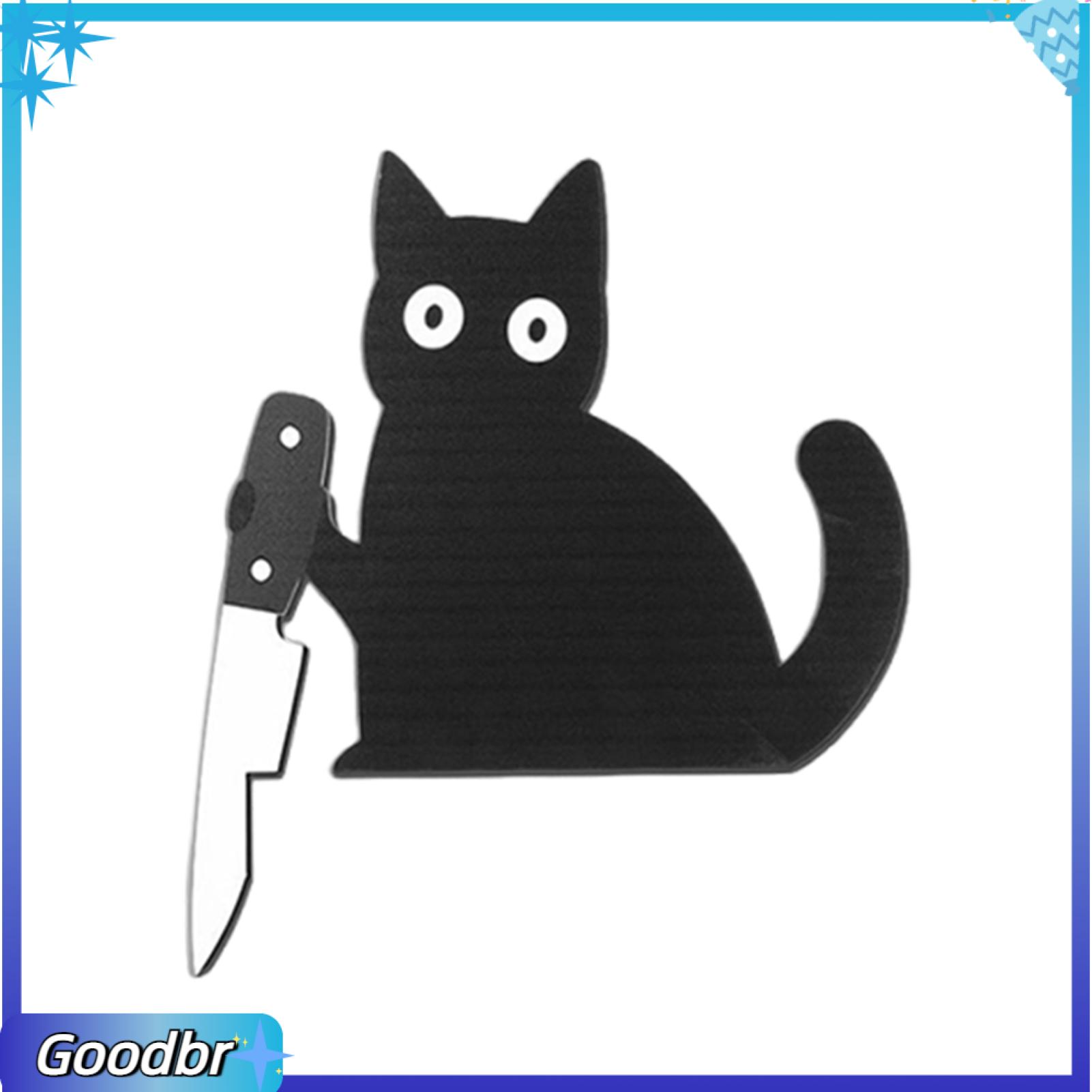 Goodbro Quirky Đen tượng hình mèo Vui Tươi Đen Mèo Bức Tượng Ma Quái Đen Mèo Halloween Cửa Topper tường gỗ trang trí nghệ thuật Cho Lối Vào kệ bếp Yêu Thích