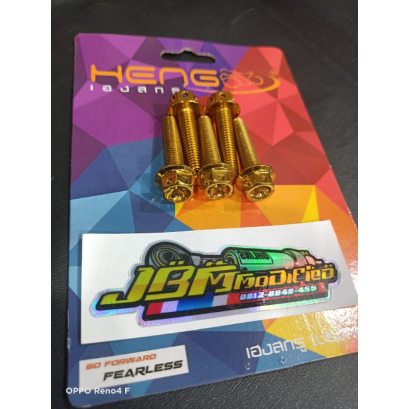 baut probolt flower m 8 (drat 12) panjang 3,5cm warna gold Harga  25,000 Ringgit*Penghantaran Percuma
