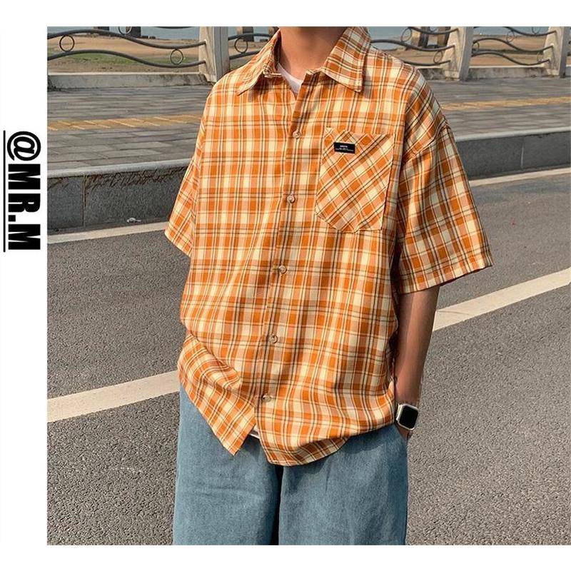 Mens casual hot sale check shirts