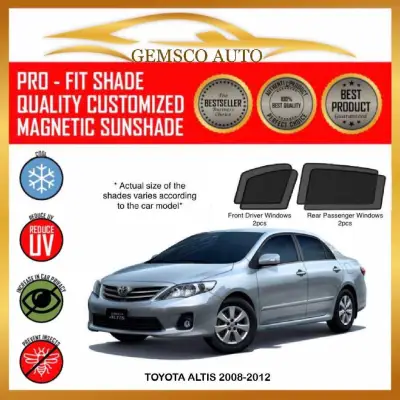 Toyota Altis 10th Gen 2008 - 2012 ( 4 pcs ) Car Magnetic Sunshade / Boot Tray