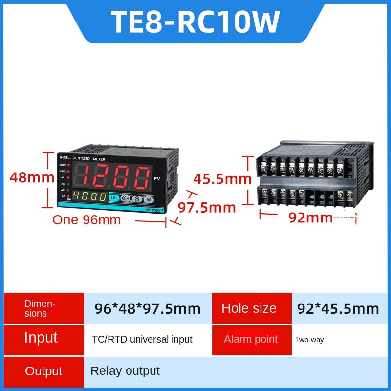 Bộ Điều Khiển Nhiệt Độ TE8-RC10W -Trắng Sữa | Tùy Chọn Khác TE4/6/7/8/9-RB10W/SB10W/RC10W/DC18W/RC18W - TOKY | Phạm Vi Nhiệt Độ Tùy Chỉnh | Độ Ổn Định Cao
