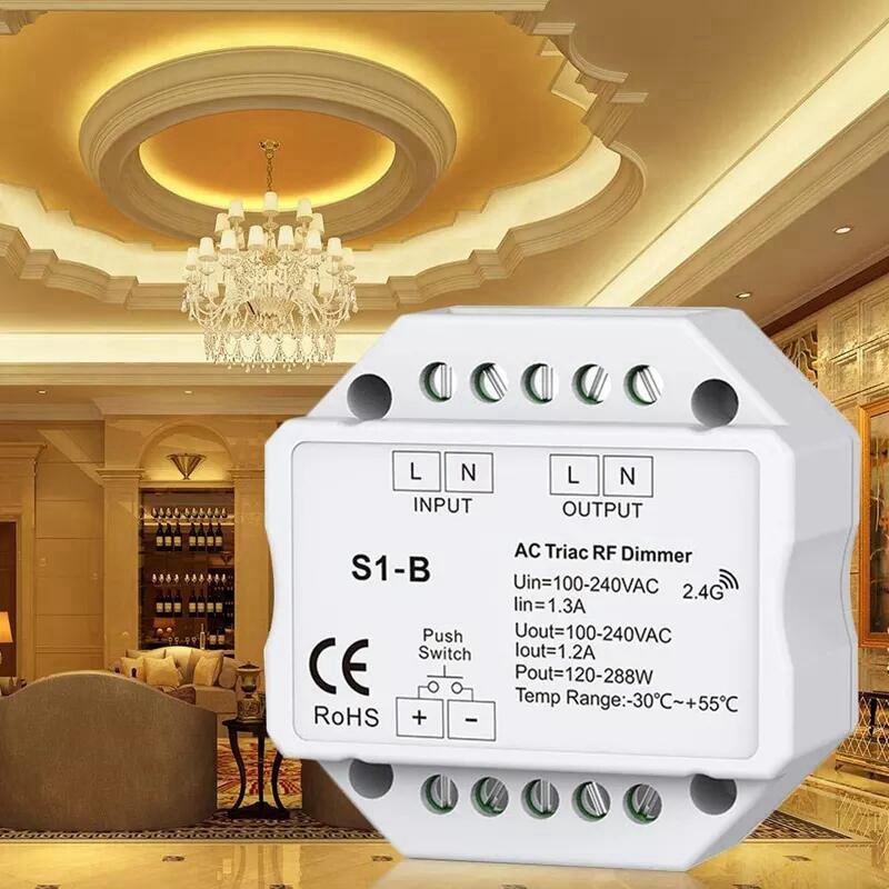 LED Dimmer S1-B Led Triac RF Dimmer 100-240V AC 2.4GHz Wireless LED Switch Controller for LED Lamp