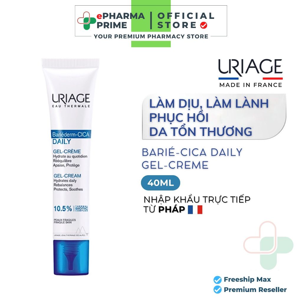 Kem Dưỡng Uriage Bariederm Cica Daily Gel Creme Làm Dịu Da 40ml