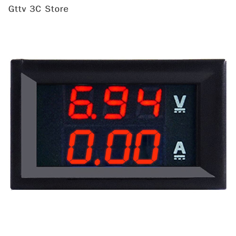 Gttv 3C Store Dc 0-100V 10A kỹ thuật số vôn kế Ampe kế hiển thị kép Điện áp Detector hiện tại Meter Bảng điều chỉnh Amp Volt đo 0.28 "Red Blue LED