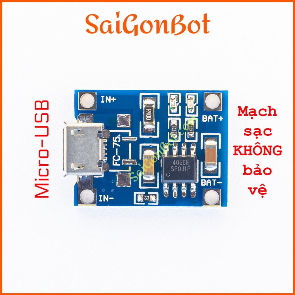 Bộ 5 Mạch Sạc (Bo Sạc) Và Bảo Vệ Pin 18650 Lithium 1A - TP4056 / TP4056 Lithium Battery Charger Modu