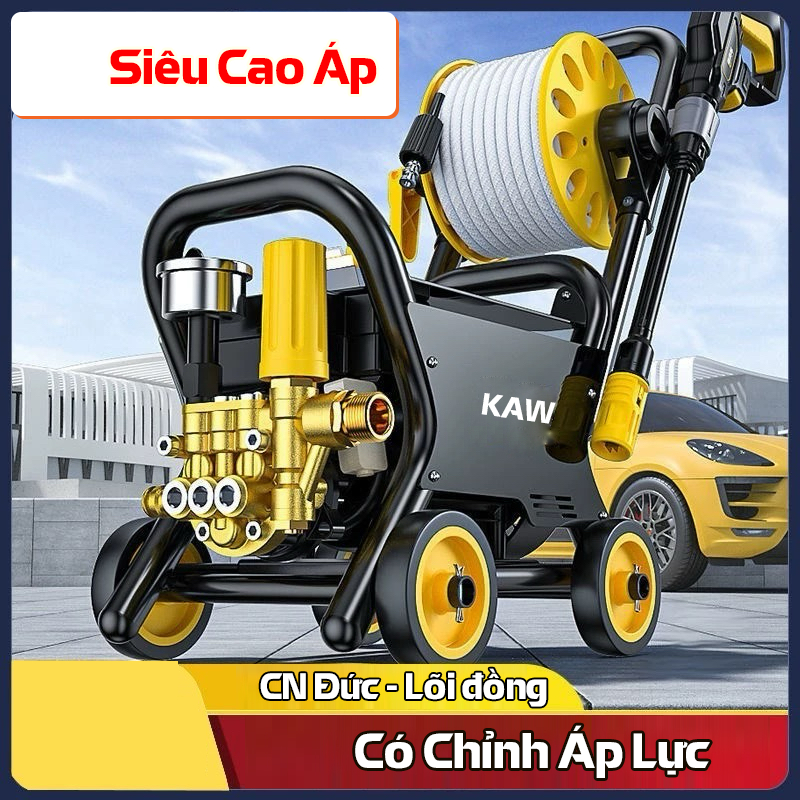 Máy Rửa Xe Cao Áp Công Suất Lớn 3000W, Phun Xa 10M, Dây 20 Mét Dễ Dàng Sử Dụng - Bảo hành 12 Tháng Giá 3,806,000 Đồng*Miễn phí vận chuyển
