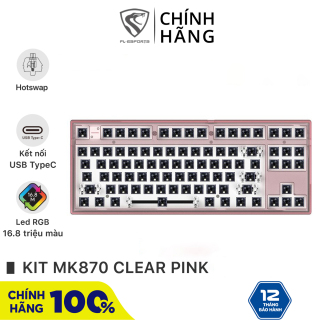 Bộ kit bàn phím cơ FL-Esports MK870 1 Mode Clear Pink - Hotswap - Led RGB - Sẵn foam - Bảo hành 12 tháng thumbnail