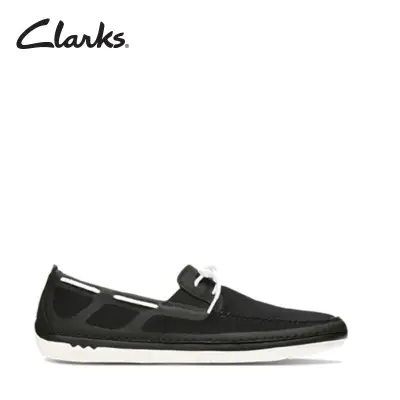 CLARKS Step Maro Wave Black Textile Mens Casual Clarks Cloudsteppers