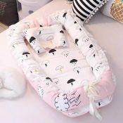 Baby Nest Portable Travel Crib with Cartoon Print Mattress