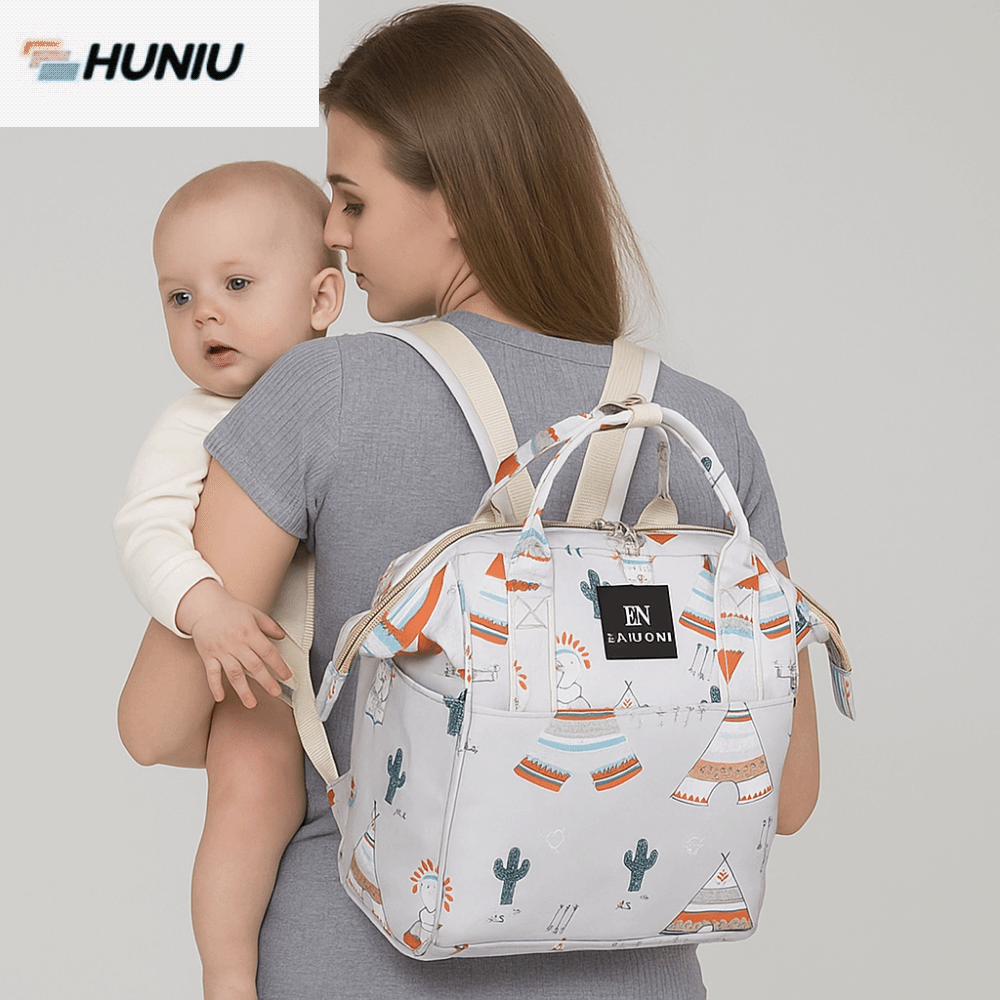 HUNIU ทนทาน กระเป๋าเป้สำหรับใส่ผ้าอ้อม ป้องกันน้ำ แบบเกาหลี กระเป๋าแม่ หลายฟังก์ชัน ทนต่อการสึกหรอ กระเป๋าเป้เดินทาง ใช้สำหรับการเดินทาง ราคา 333 บาท*ส่งฟรี