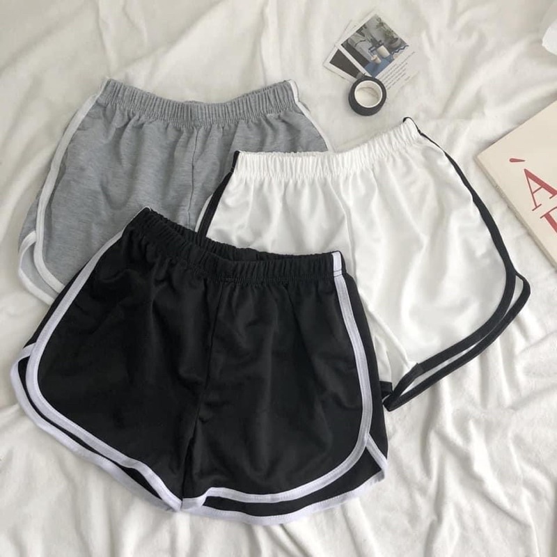 Quần đùi cotton viền ,quần short thể thao nữ