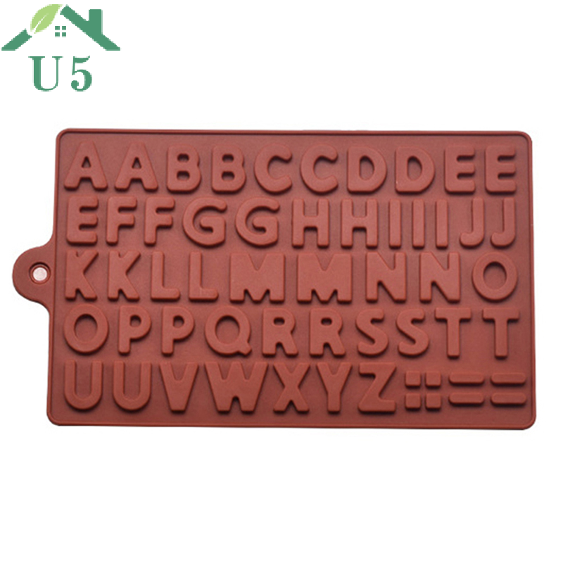 【U5】 1 chiếc Khuôn nướng sô cô la 26 chữ cái bằng silicon dụng cụ nhà bếp trang trí bánh tự làm
